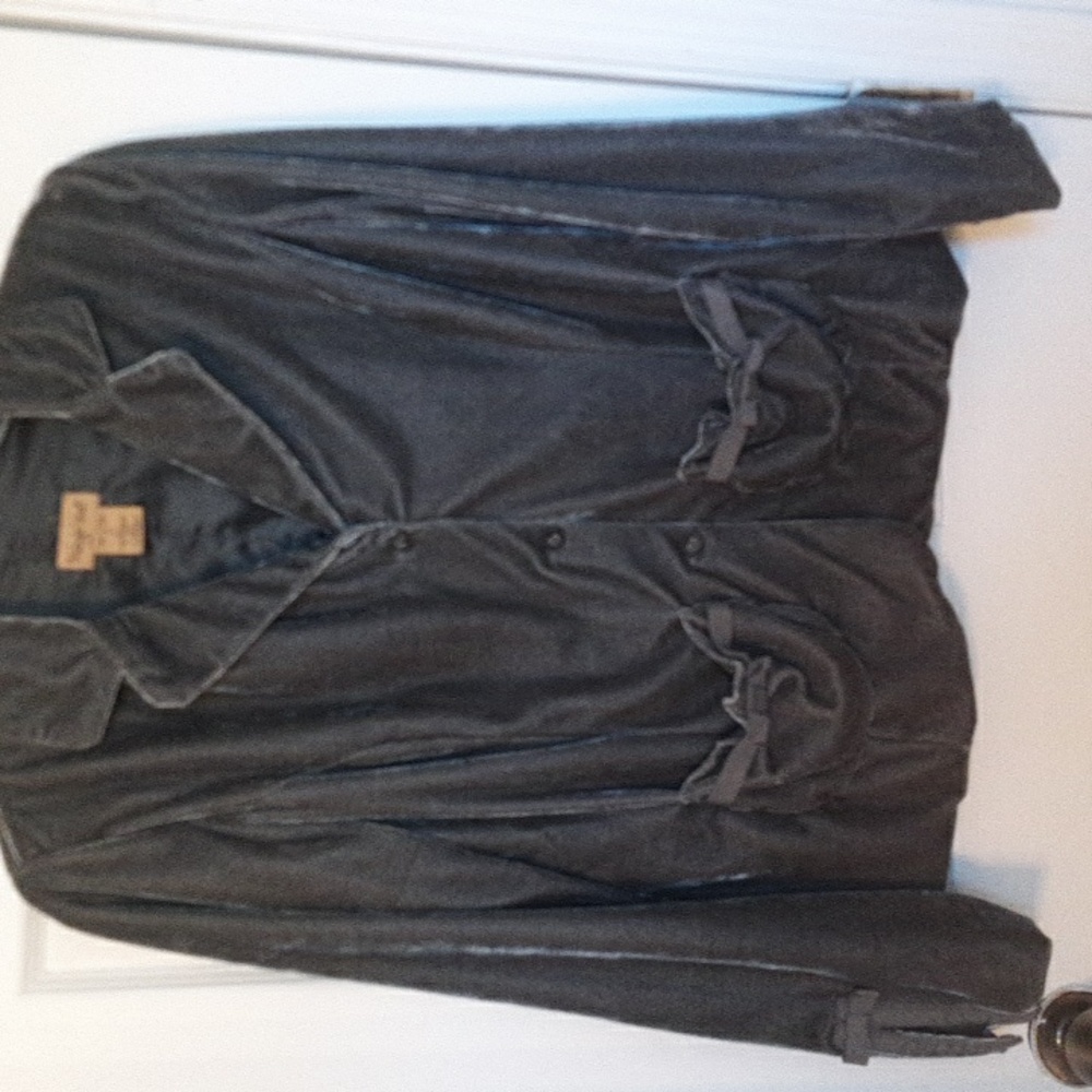 Midnight  Velvet  2-piece gray velvet suit . Size large.